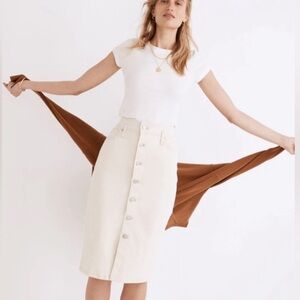 Madewell - Denim High-Waist Midi Pencil Skirt in Vintage Canvas Wash BNWT